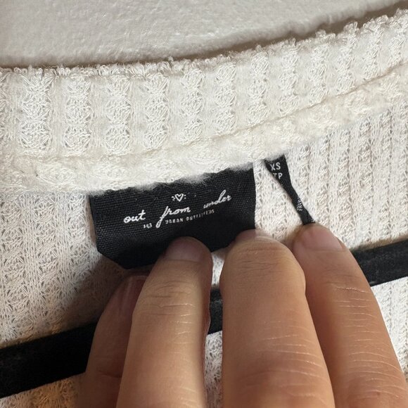 Out from Under Urban Outfitters white waffle henley top - Picture 3 of 5